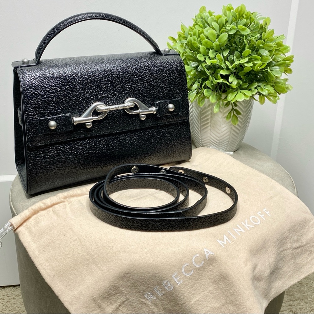 Rebecca Minkoff Black Lou Top-Handle Crossbody w/ Silver-tone Hardware